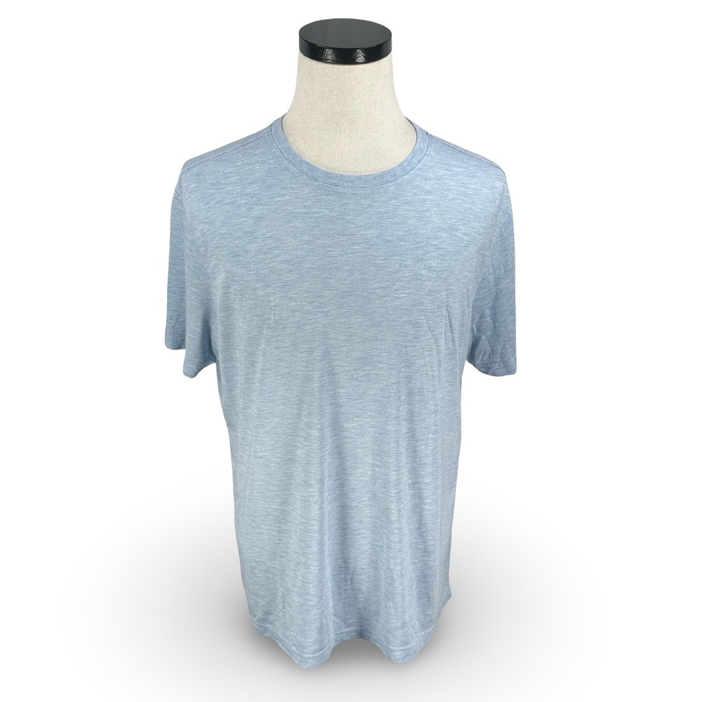 Mizzen+Main Mens XL Light Blue Gray Heathered Performance Short Sleeve T-Shirt